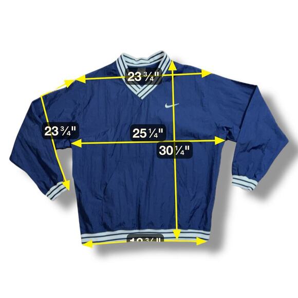 VTG Nike Golf Pullover Windbreaker Mens Navy V-Neck Long Sleeve Baseball Sz XL - Picture 6 of 6
